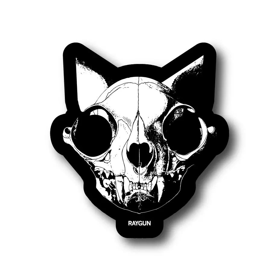 Cat Skull Logo Die-Cut Sticker 1