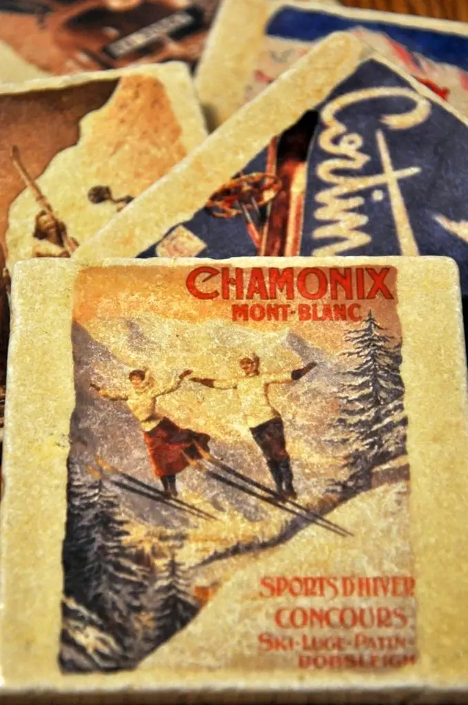Vintage Marble Ski Coaster - Chamonix Mont Blanc 1