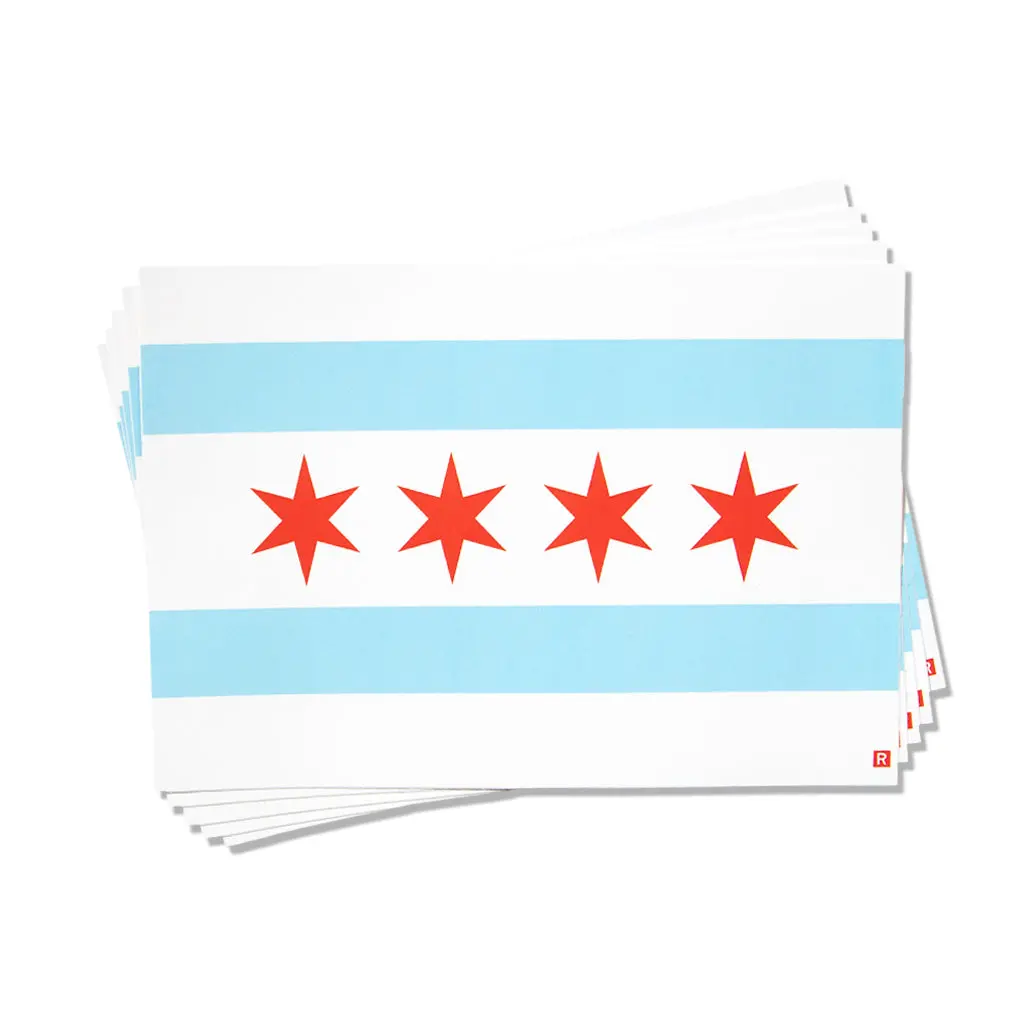 Chicago Flag Sticker 1