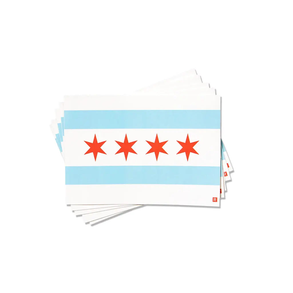 Chicago Flag Mini Sticker 1