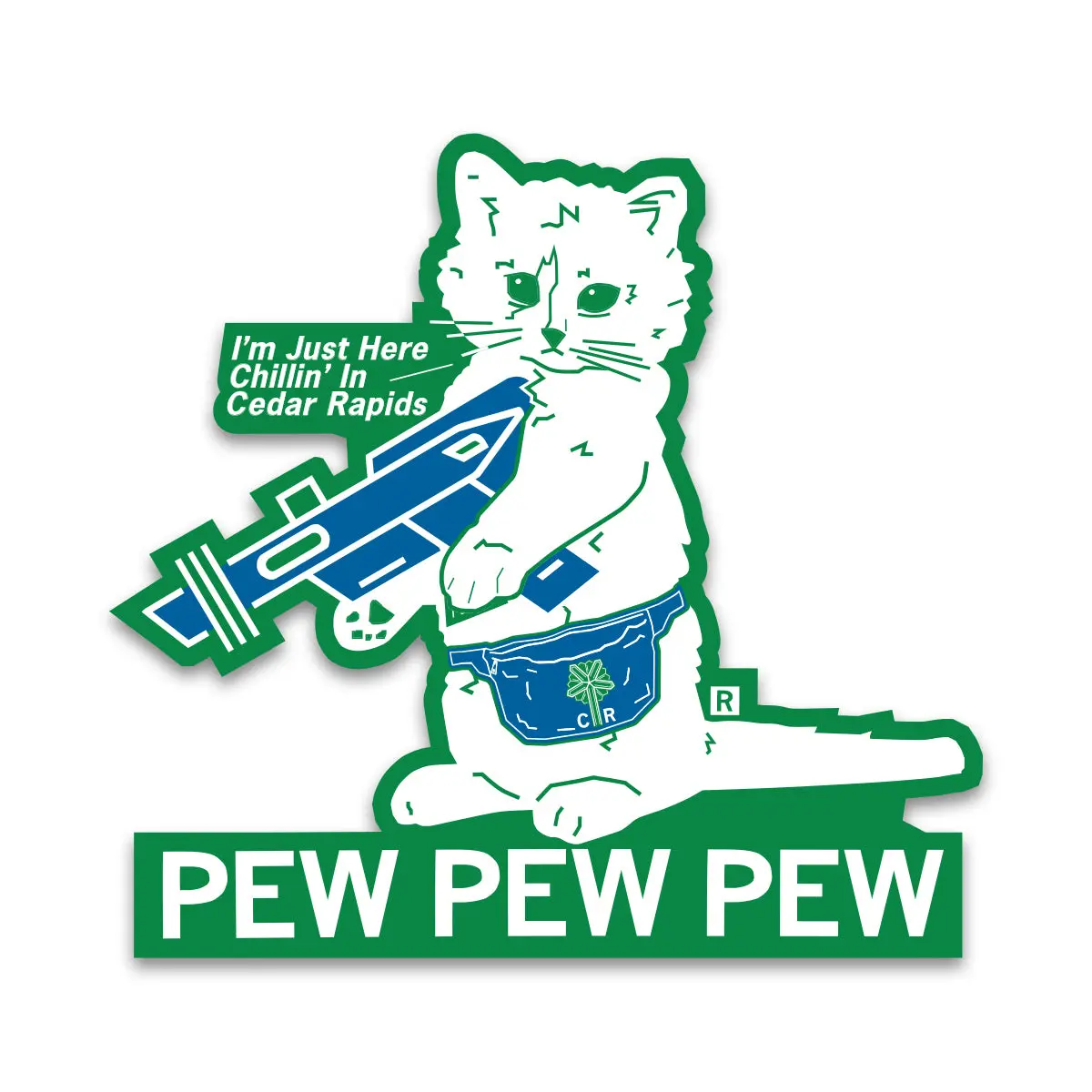 Chillin' In Cr Pew Pew Pew Die-Cut Sticker 1