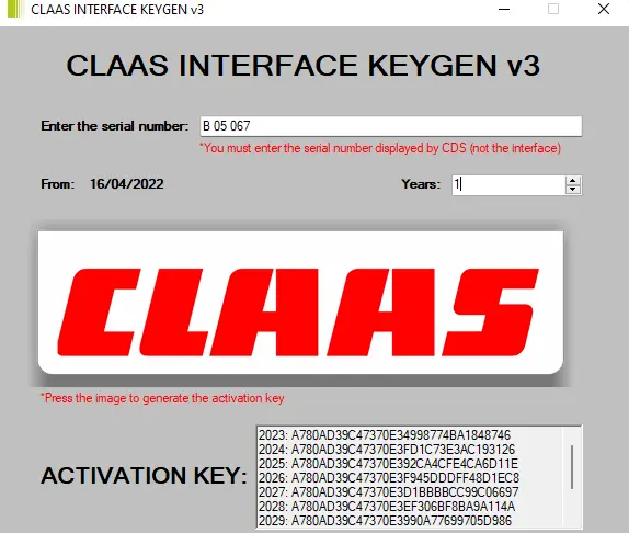 Claas Interface Activation Key – With Kg 1