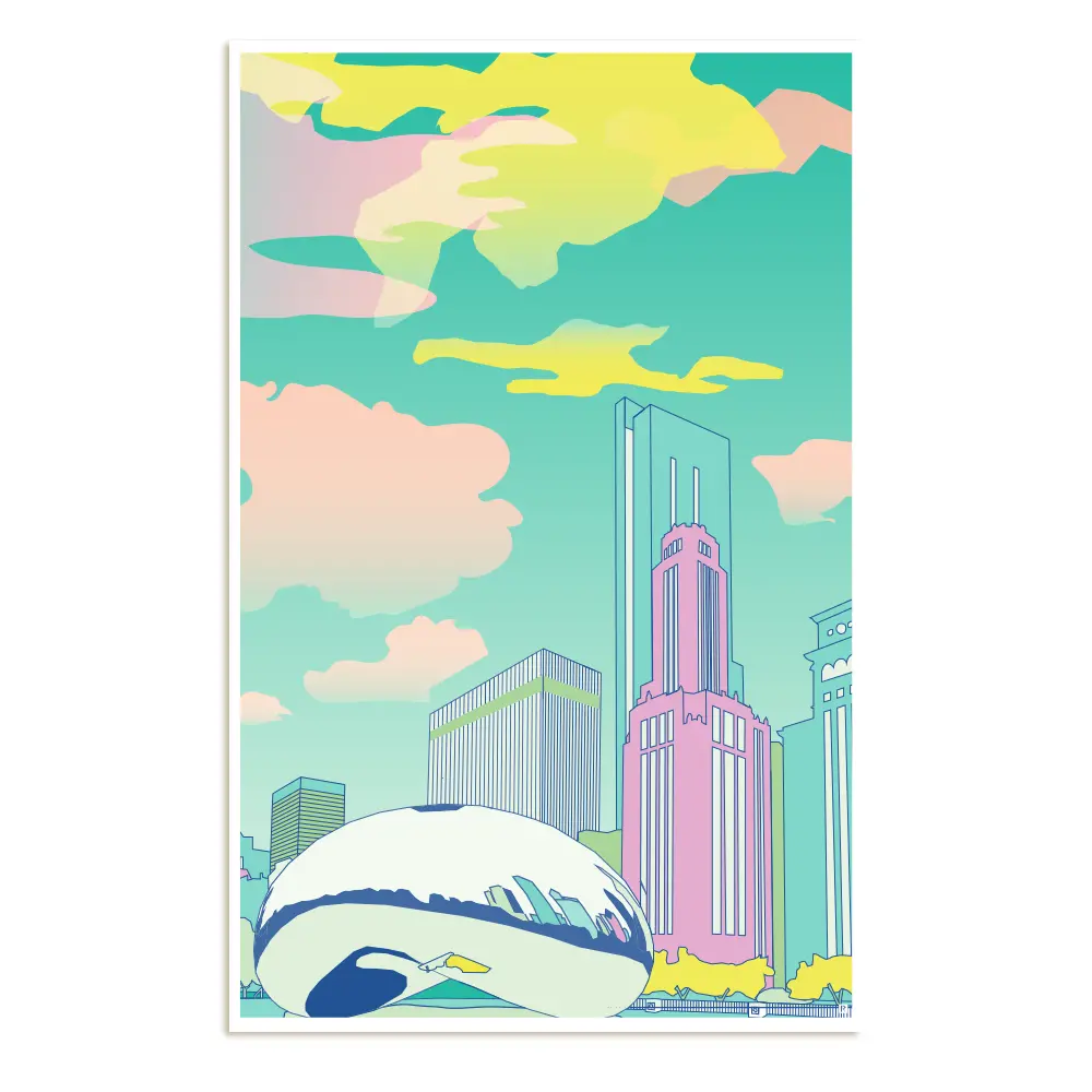 Cloud Gate Illustration Without Text Poster 1