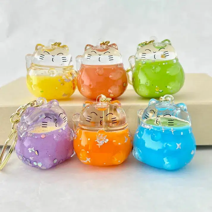 Colorful Maneki Cat Keycharm 1