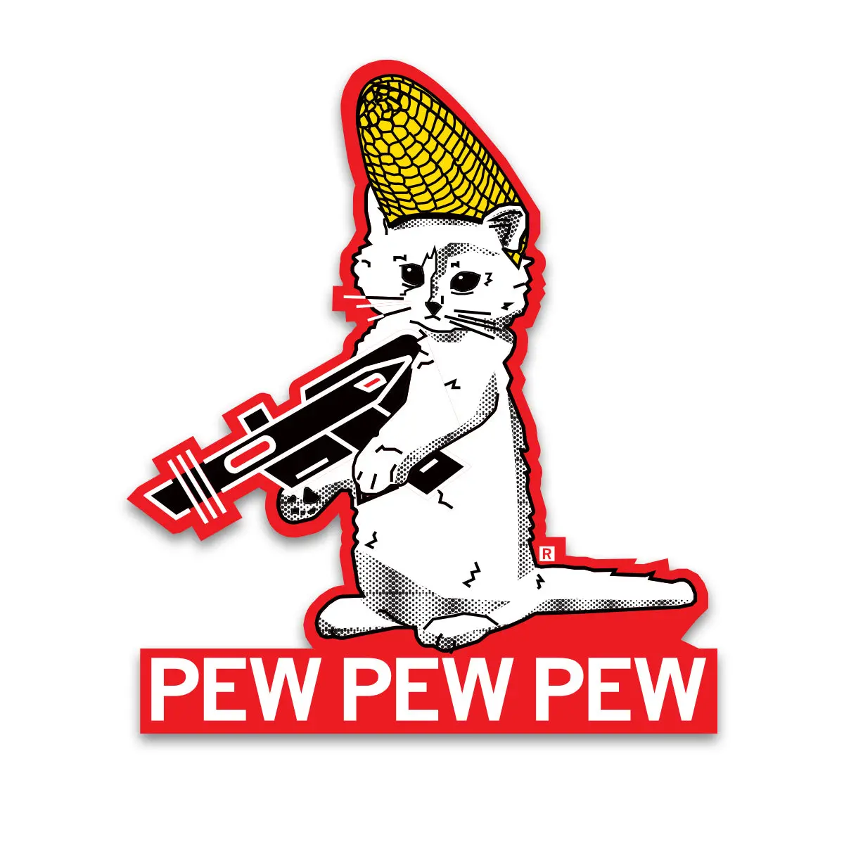 Cornhead Pew Pew Pew Die-Cut Sticker 1