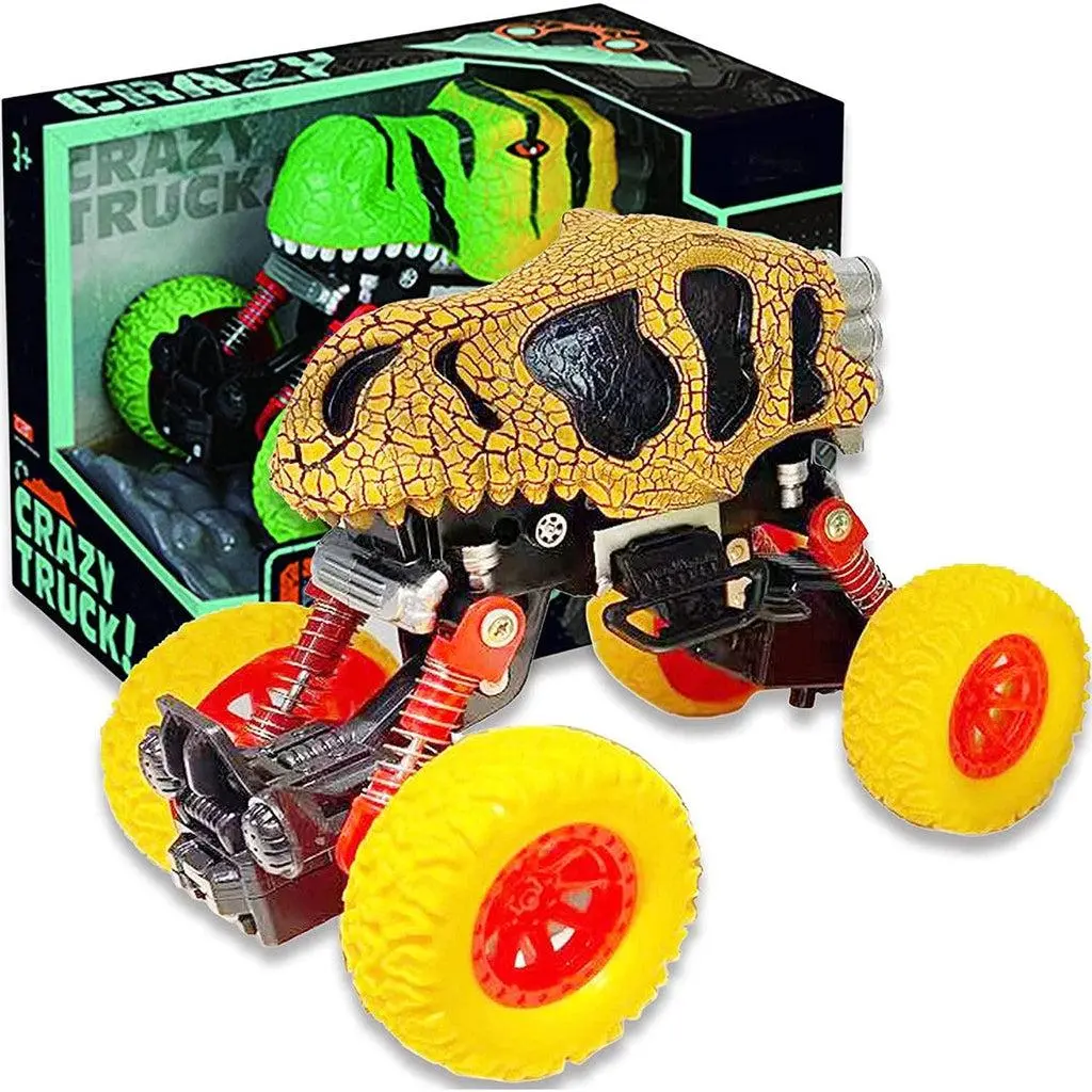 Crazy Truck - Pull Back Dinosaur Yellow 1