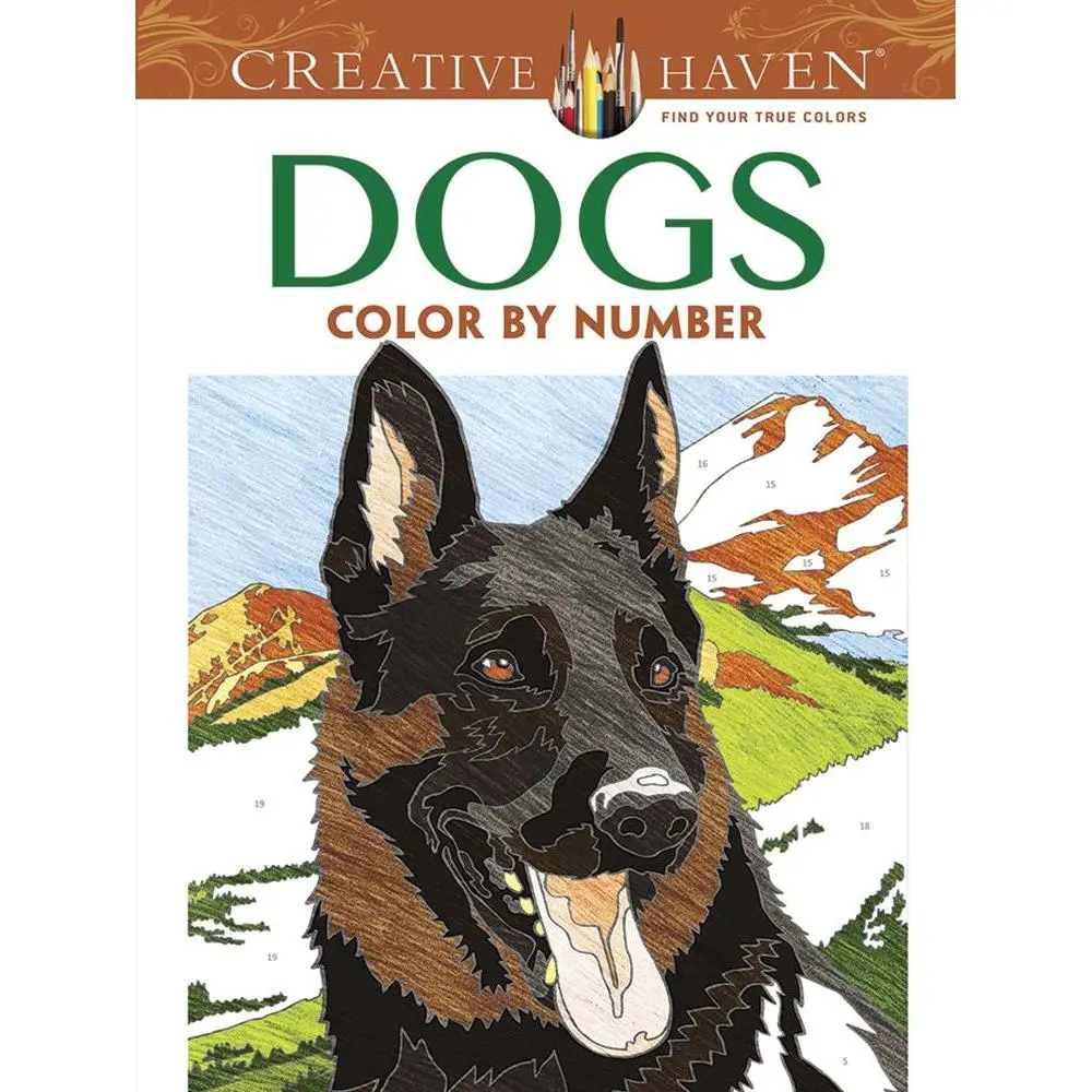 Creative Haven Dogs Color By Number Coloring Book 1