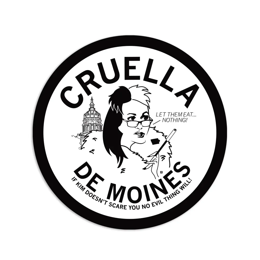 Cruella De Moines: Kim Reynolds Circle Sticker 1
