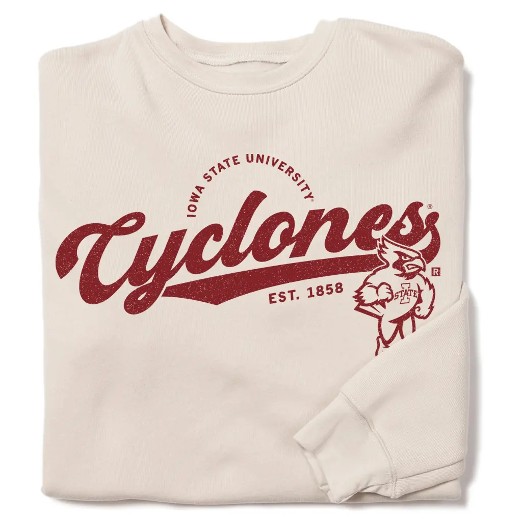 Cyclones Script Logo Crew Sweatshirt 1