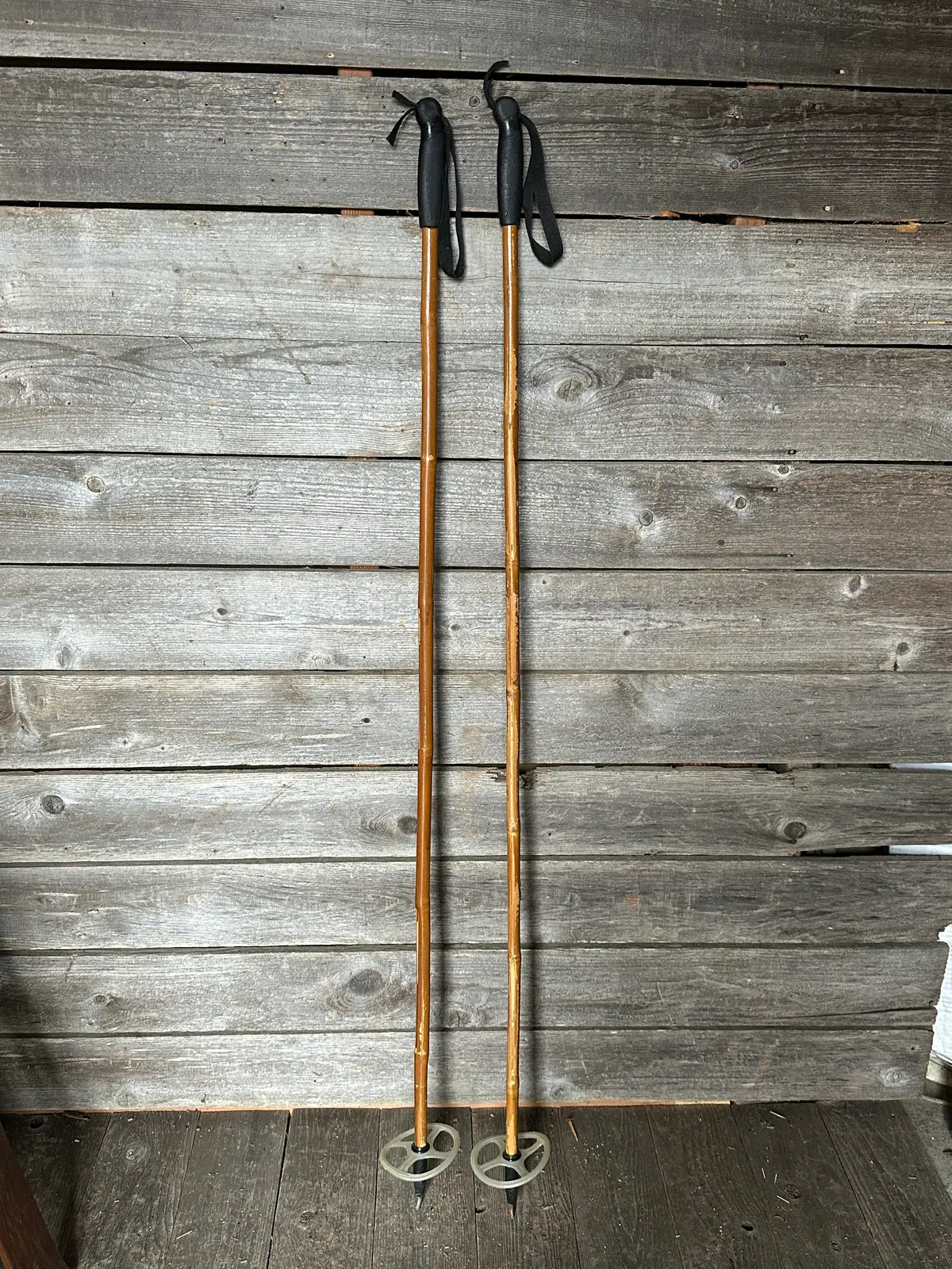 Vintage Bamboo Ski Poles 1