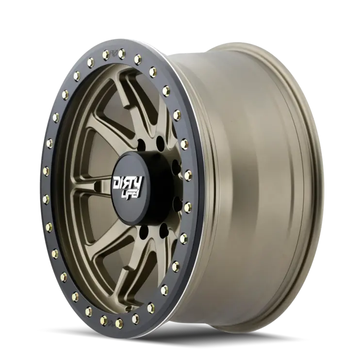 Dirty Life 17X9 0P 6X139.7 Cb110 Dual Tek Dt2 Satin Gold Black Lip 1542Kg 2