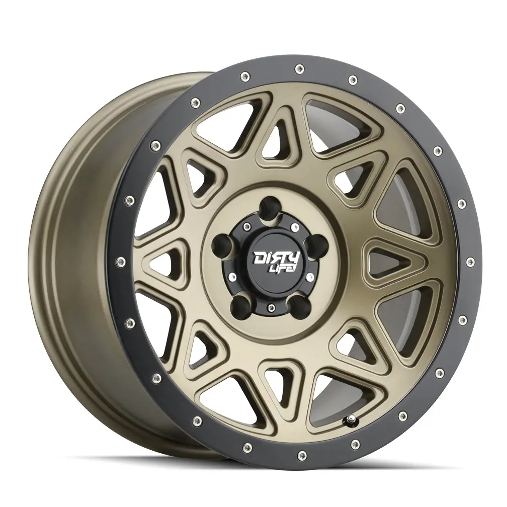 Dirty Life 17X9 20P 6X139.7 Cb110.1 Theory Matte Gold Black Lip 1600Kg 1