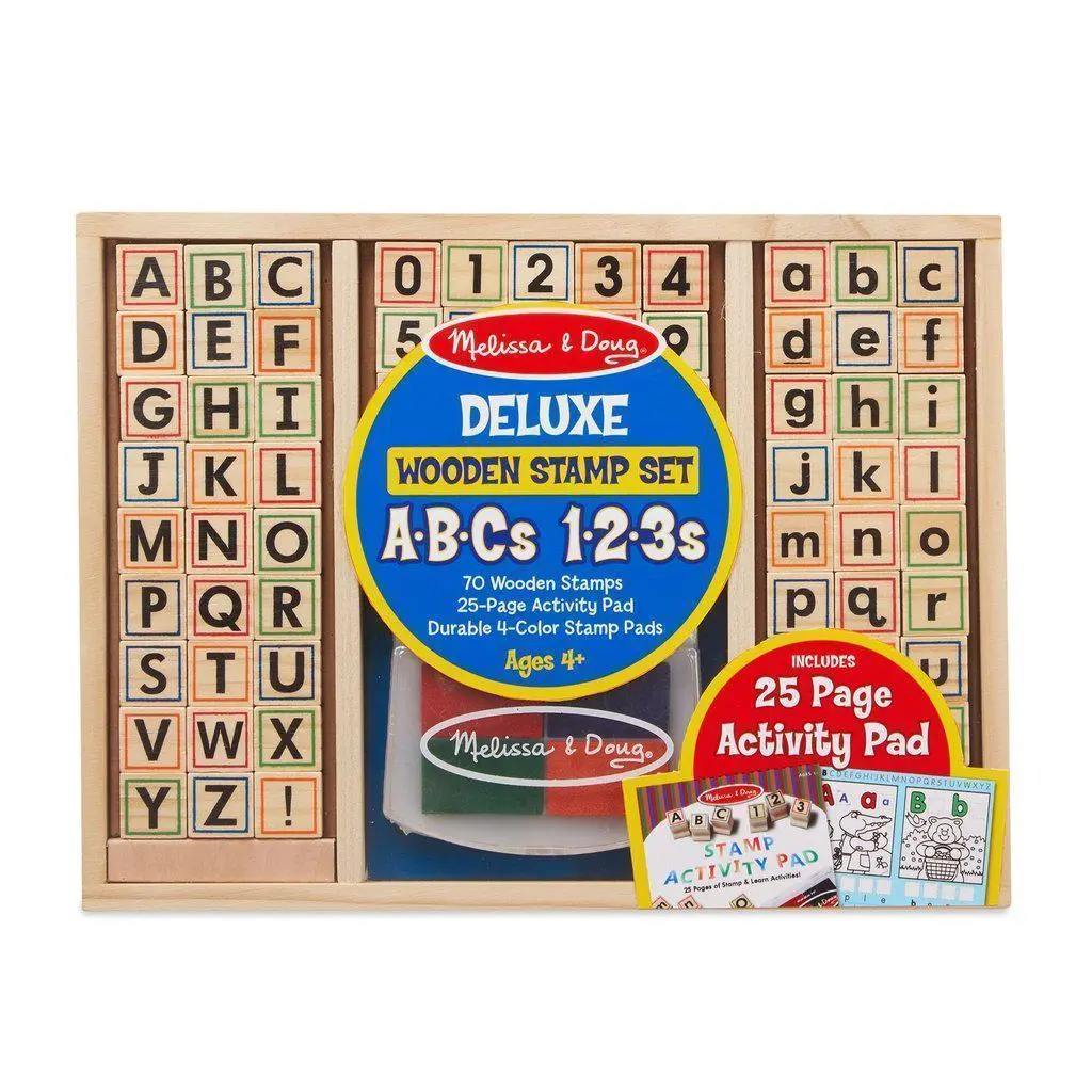 Deluxe Wooden Stamp Set Abc/123 1