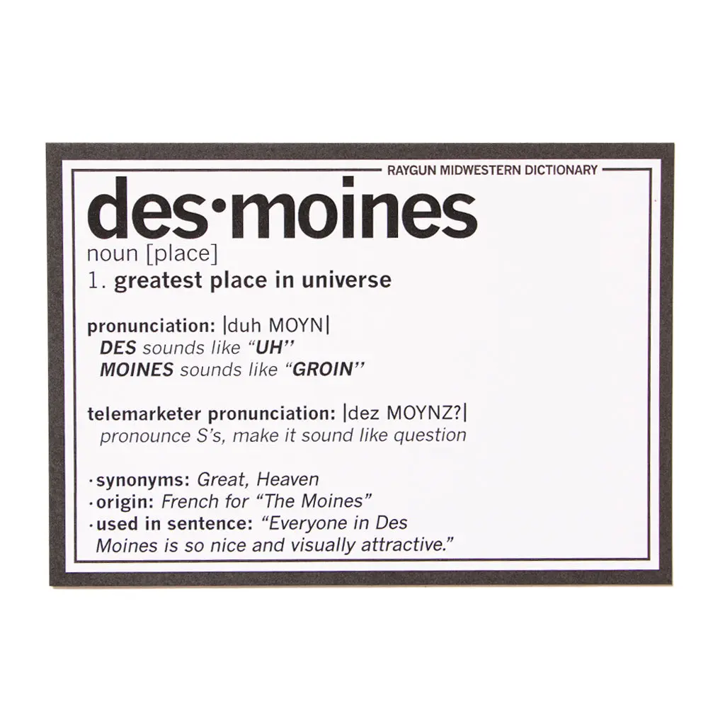 Des Moines Definition Postcard 1