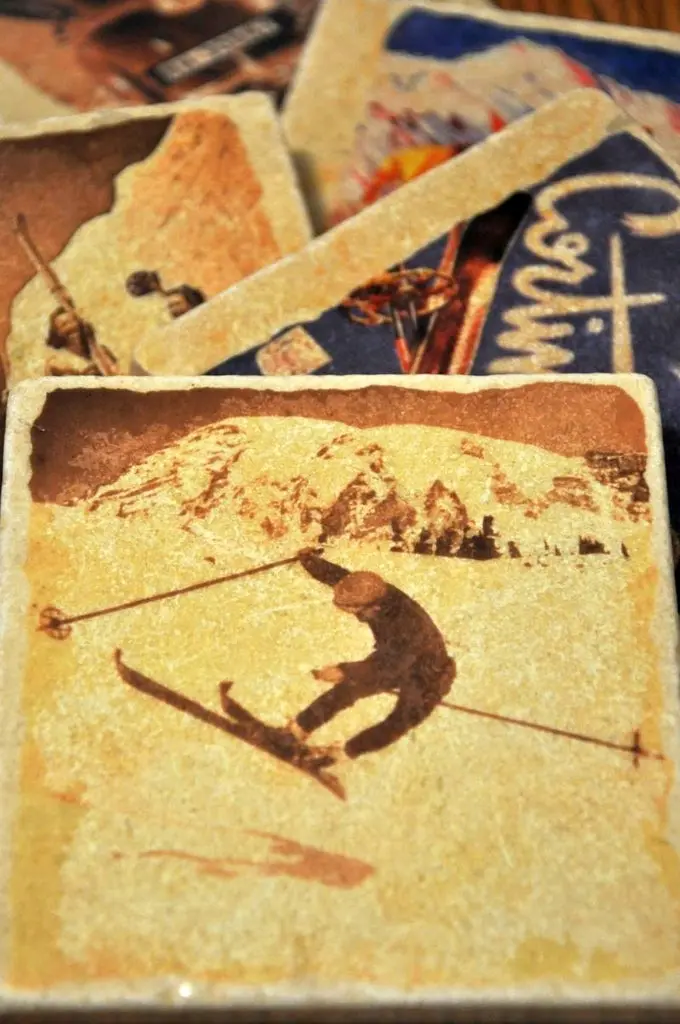 Vintage Marble Ski Coaster - Difficult Bank In Mid-Air 1