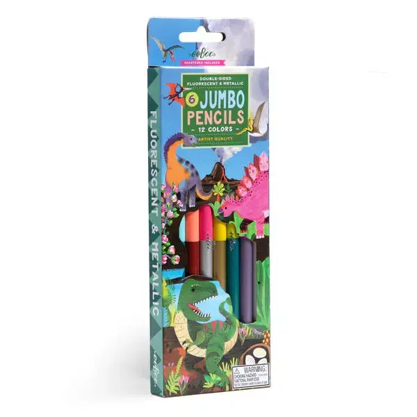 Dinosaur 6 Double-Sided Jumbo Pencils 1