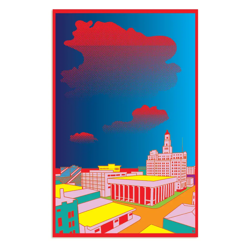 Downtown Davenport Illustration Poster 1