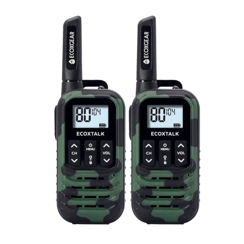 Ecoxtalk Exg50 500Mw Compact Handheld Uhf Radio Twin Pack - Green Camo (3Km) 1