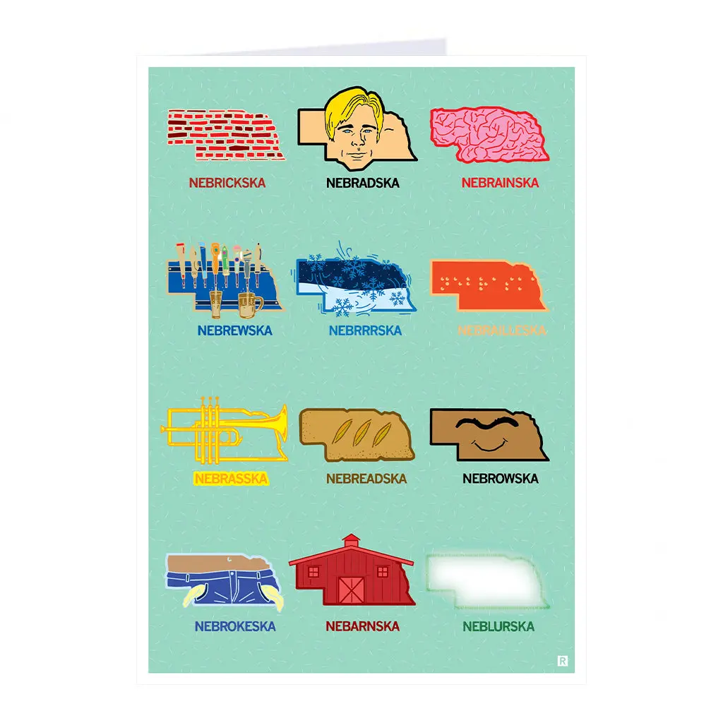 Faces Of Nebraska Greeting Card 1