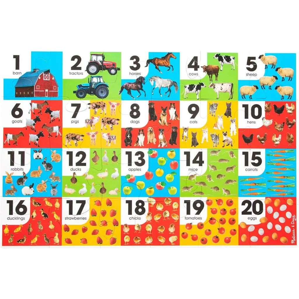 Farm Number Floor Puzzle 24 Pc 1