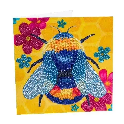 Floral Bumble Bee - Crystal Art Card Kit 1