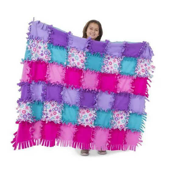 Flower Fleece Quilt - Created By Me! 1