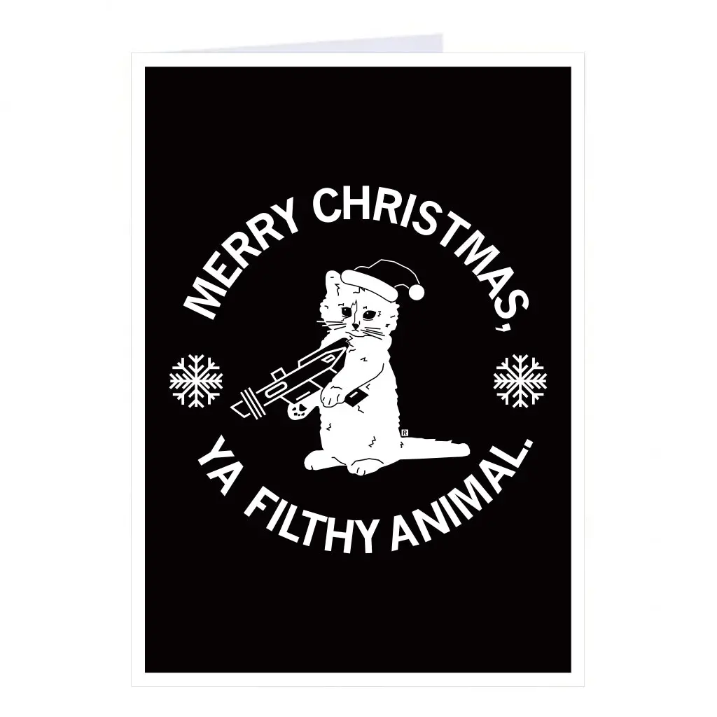 Merry Christmas Ya Filthy Animal Gary Greeting Card 1