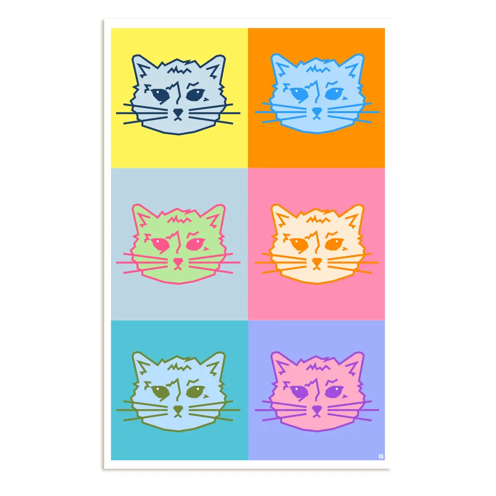 Gary Face Warhol Pattern Poster 1