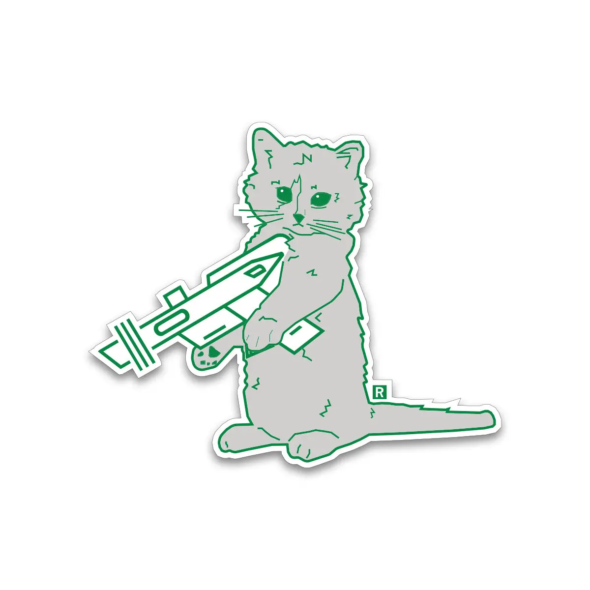 Gary Lime Green Outline Die-Cut Sticker 1