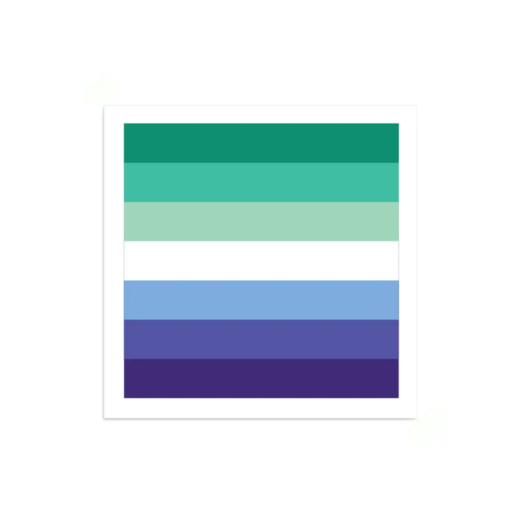 Gay Mlm Pride Flag Mini Square Sticker 1