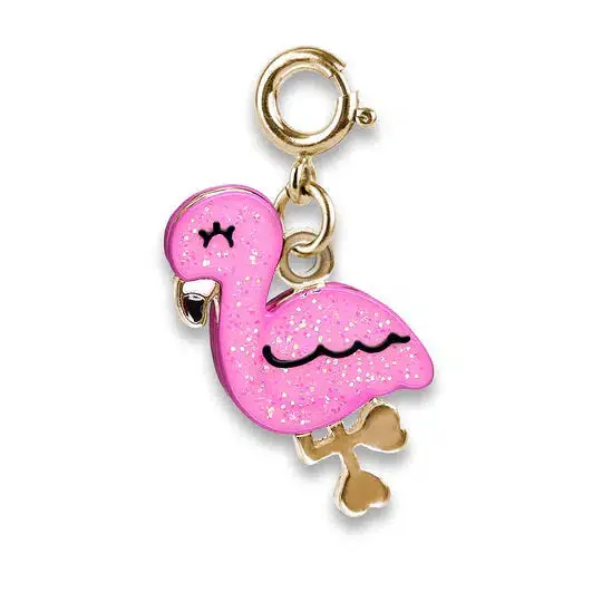 Gold Glitter Flamingo Charm 1