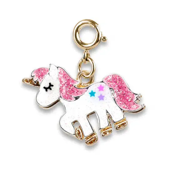 Gold Glitter Unicorn Charm 1