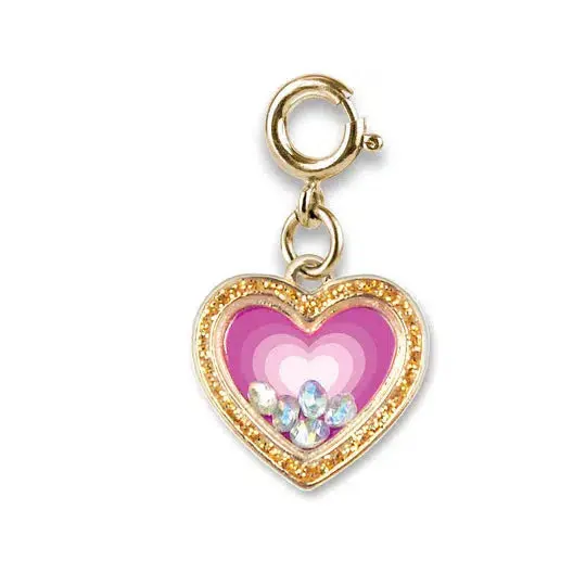 Gold Heart Shaker Charm 1