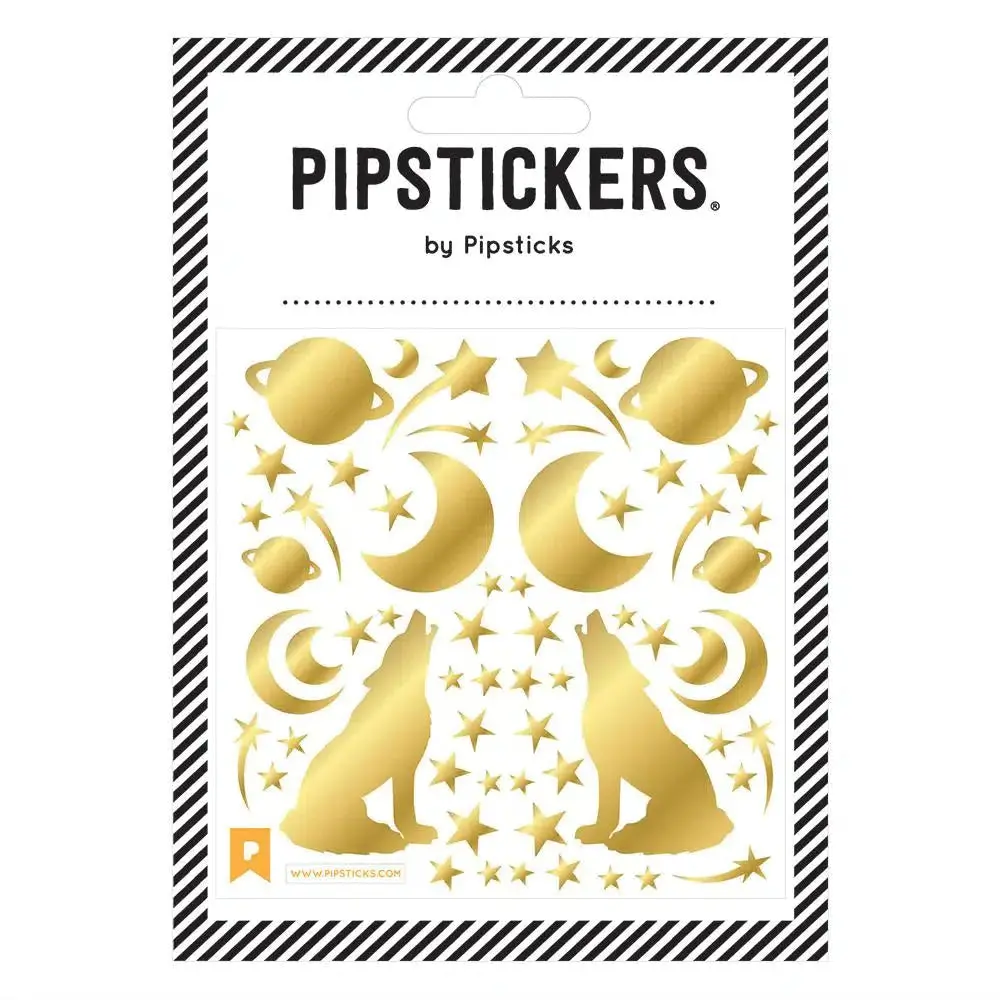 Gold Holographic Wolf Stickers 1