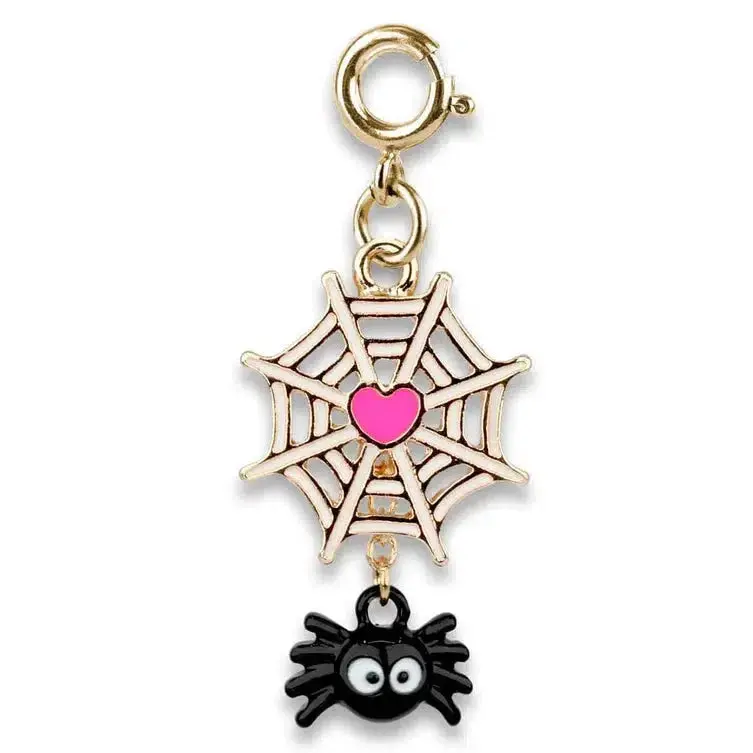 Gold Swivel Spider Web Charm 1