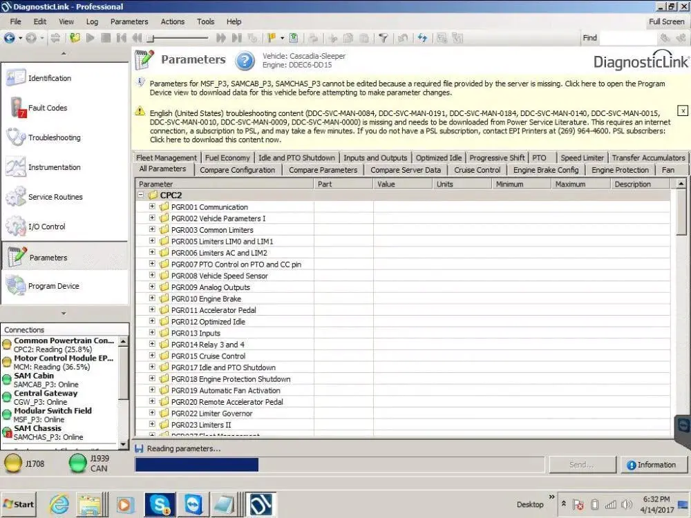 Detroit Diesel Diagnostic Link (Dddl 8.23) Professional 2026 -All Grayed Parameters Enabled ! All Level 10 !! 2