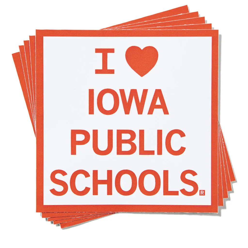 I Heart Iowa Public Schools Sticker 1