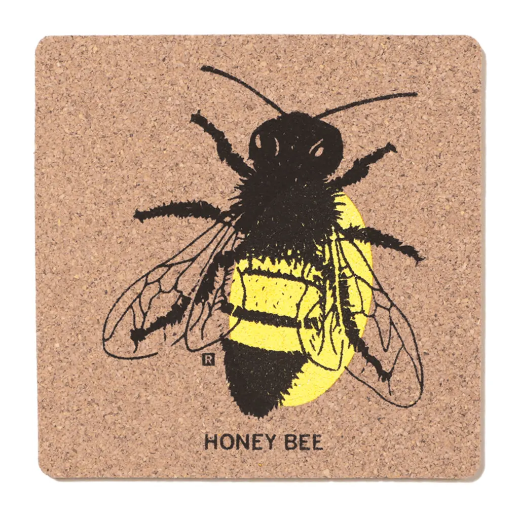 Honey Bee Cork Coaster 1