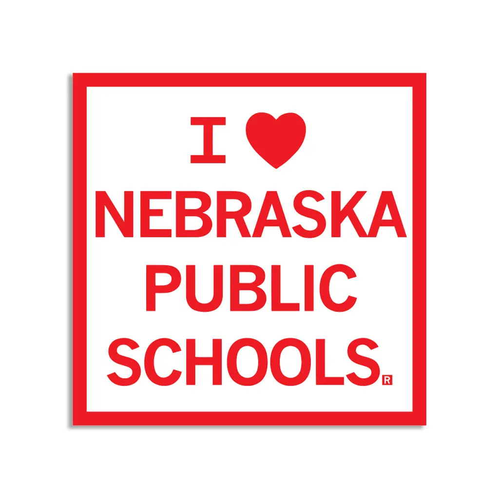 I Heart Nebraska Public Schools Sticker 1