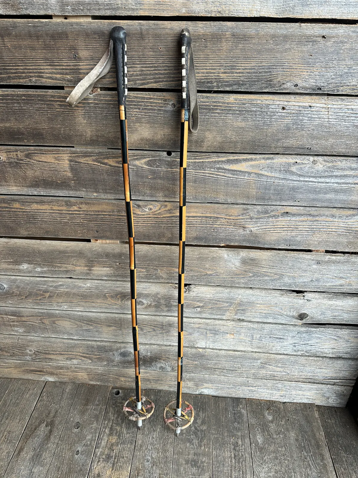 Vintage Bamboo Ski Poles 1