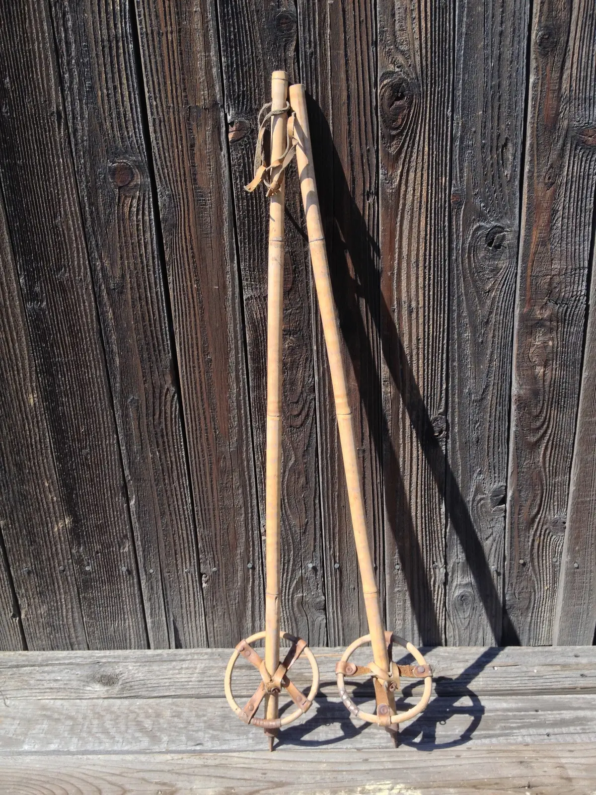 Vintage Tiger Striped Bamboo - Childrens Ski Poles 1