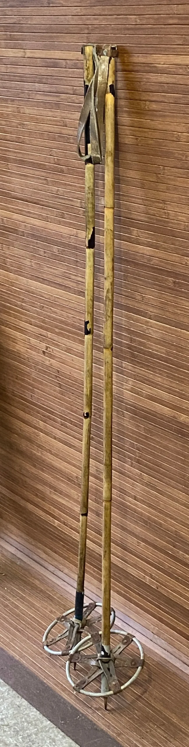 Antique Bamboo Ski Poles 1