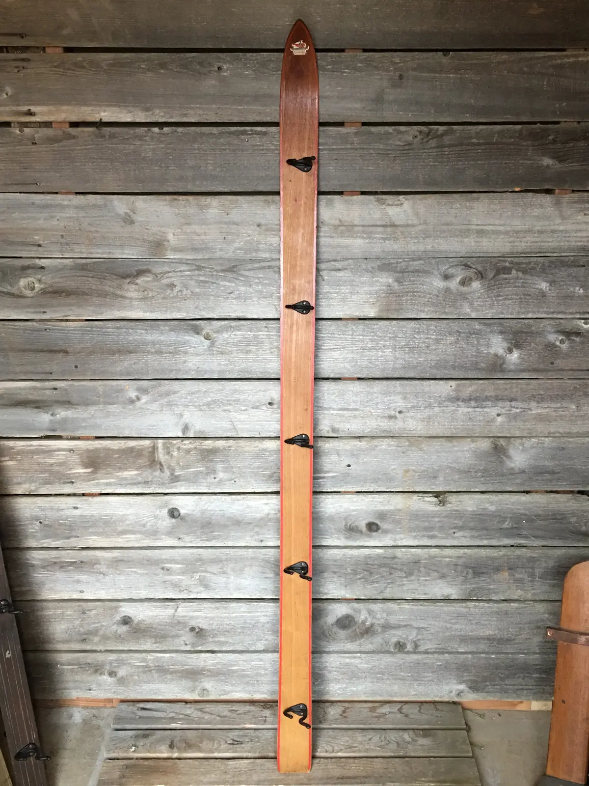 Antique Hedlund Childs Ski - 5 Coat Hooks 1
