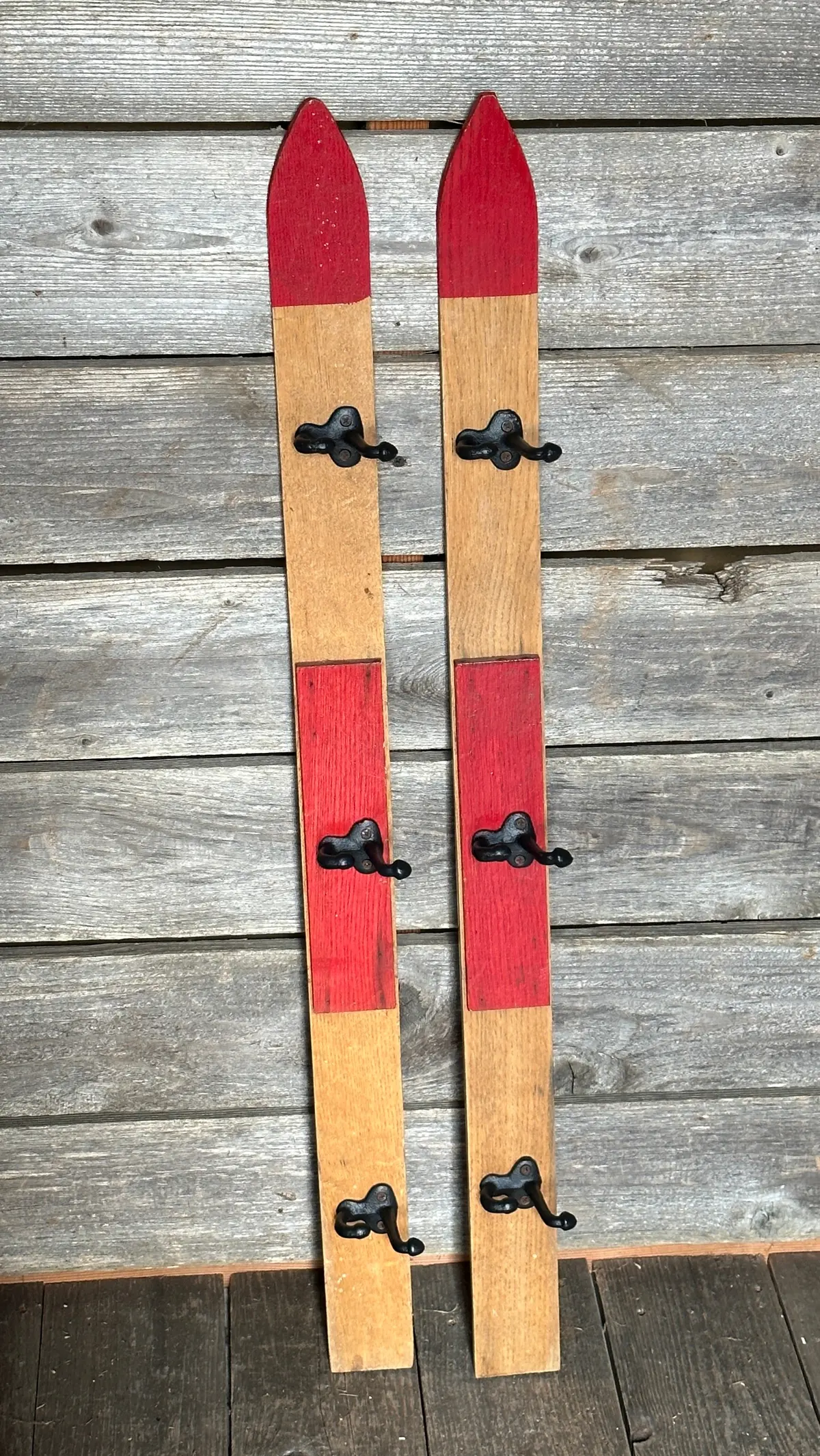 Vintage Kids Ski - Coat Hooks - Red 1