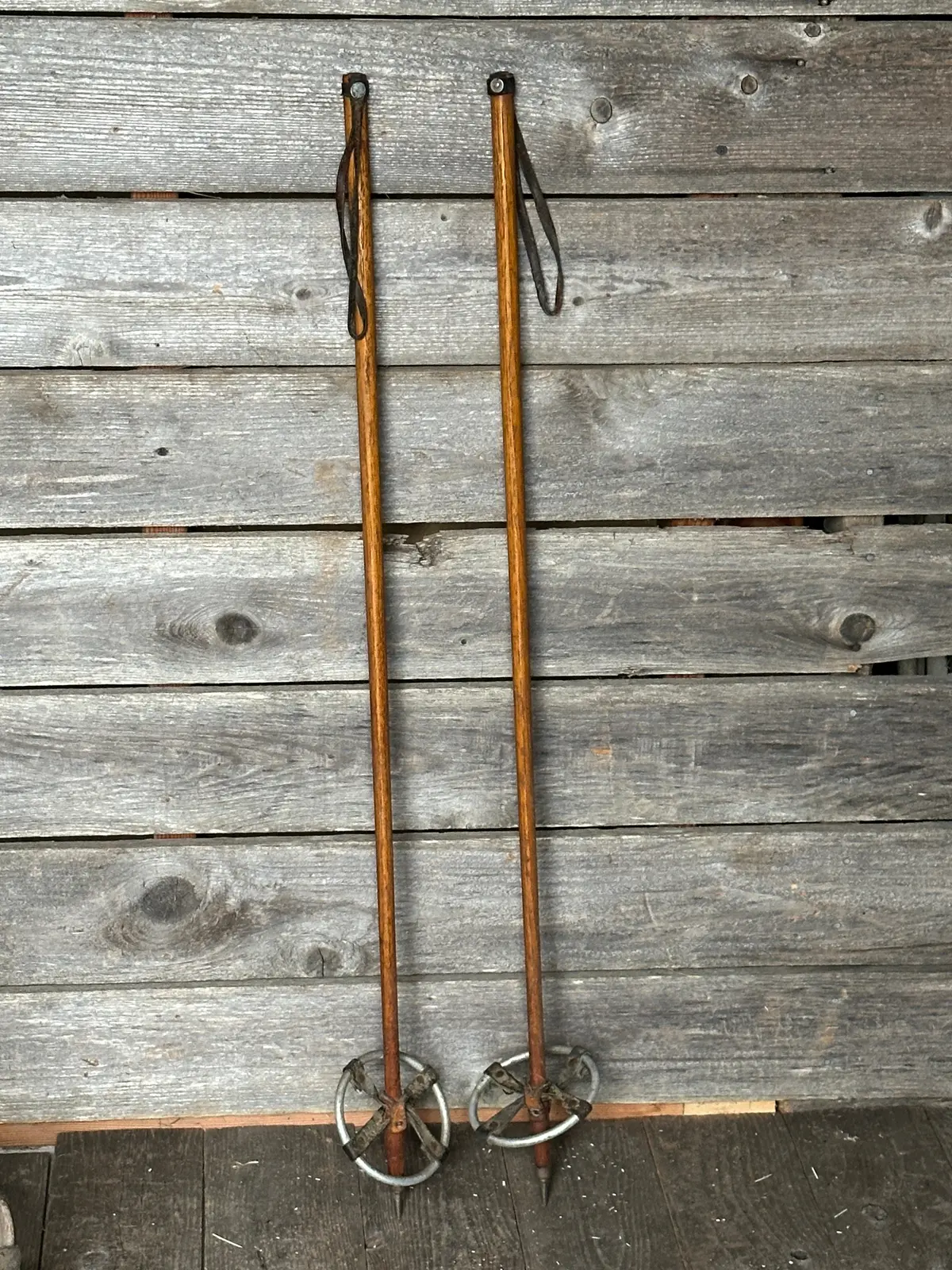 Vintage Hickory Ski Poles 1