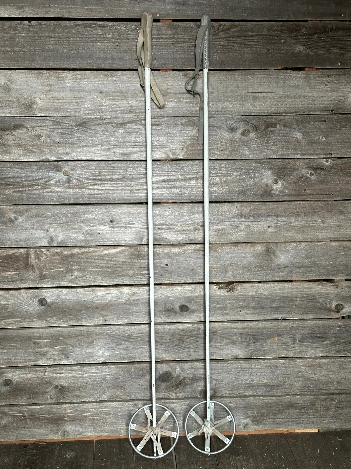 Vintage White Us Ski Poles 1