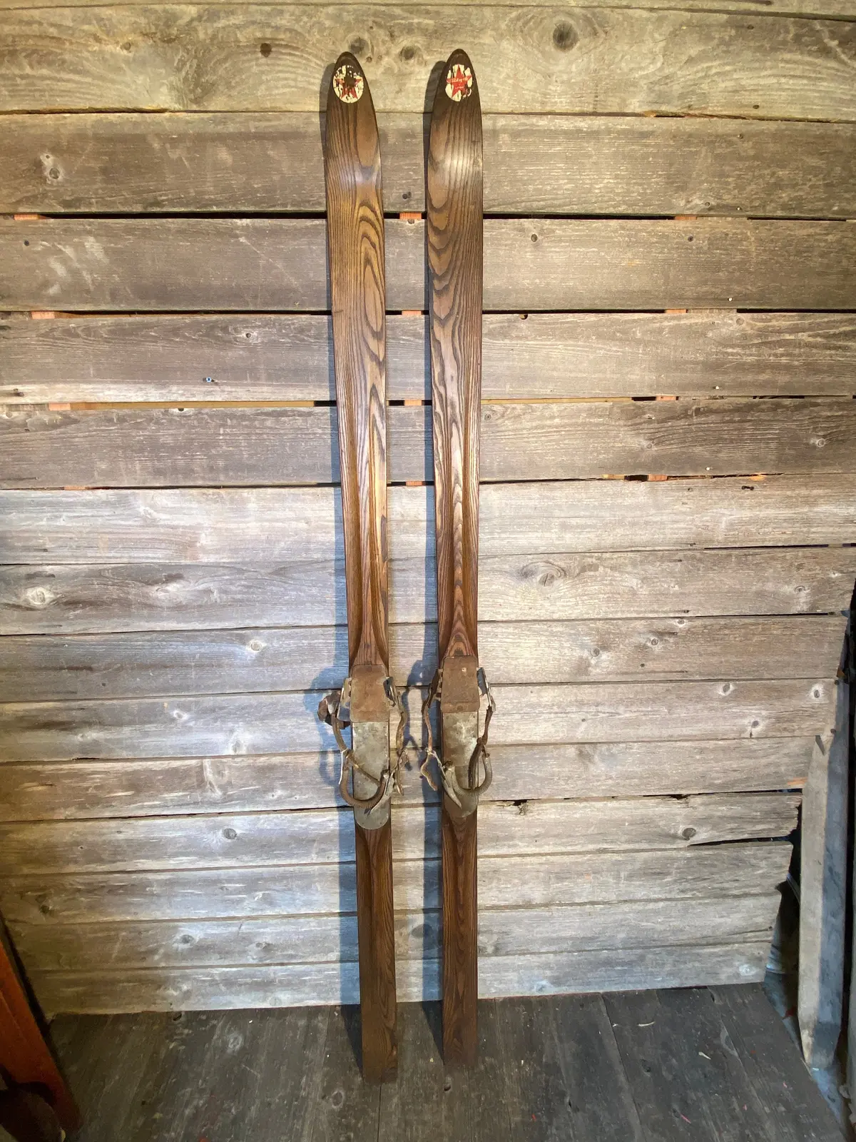 Vintage R.H. Macy's And Company Wooden Skis 1