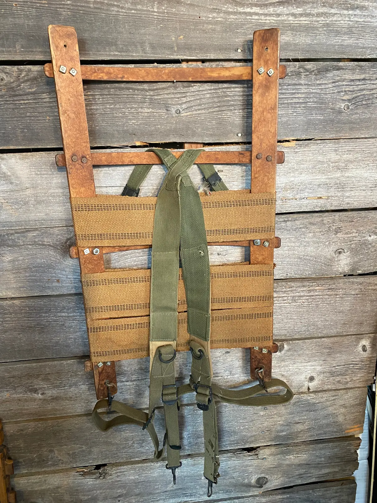 Wood Frame Backpack With Canvas Straps 1