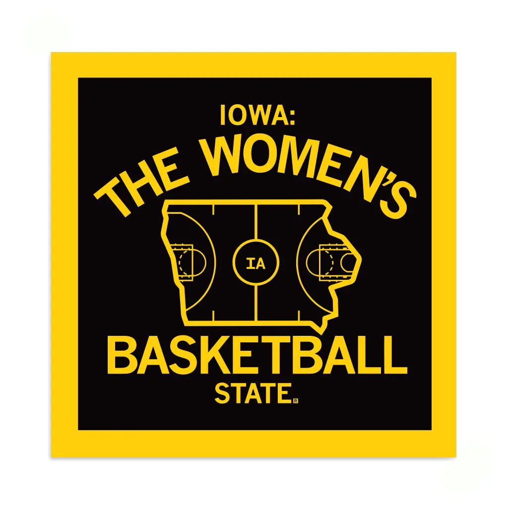 Iowa: The Women's Basketball State Black Sticker 1