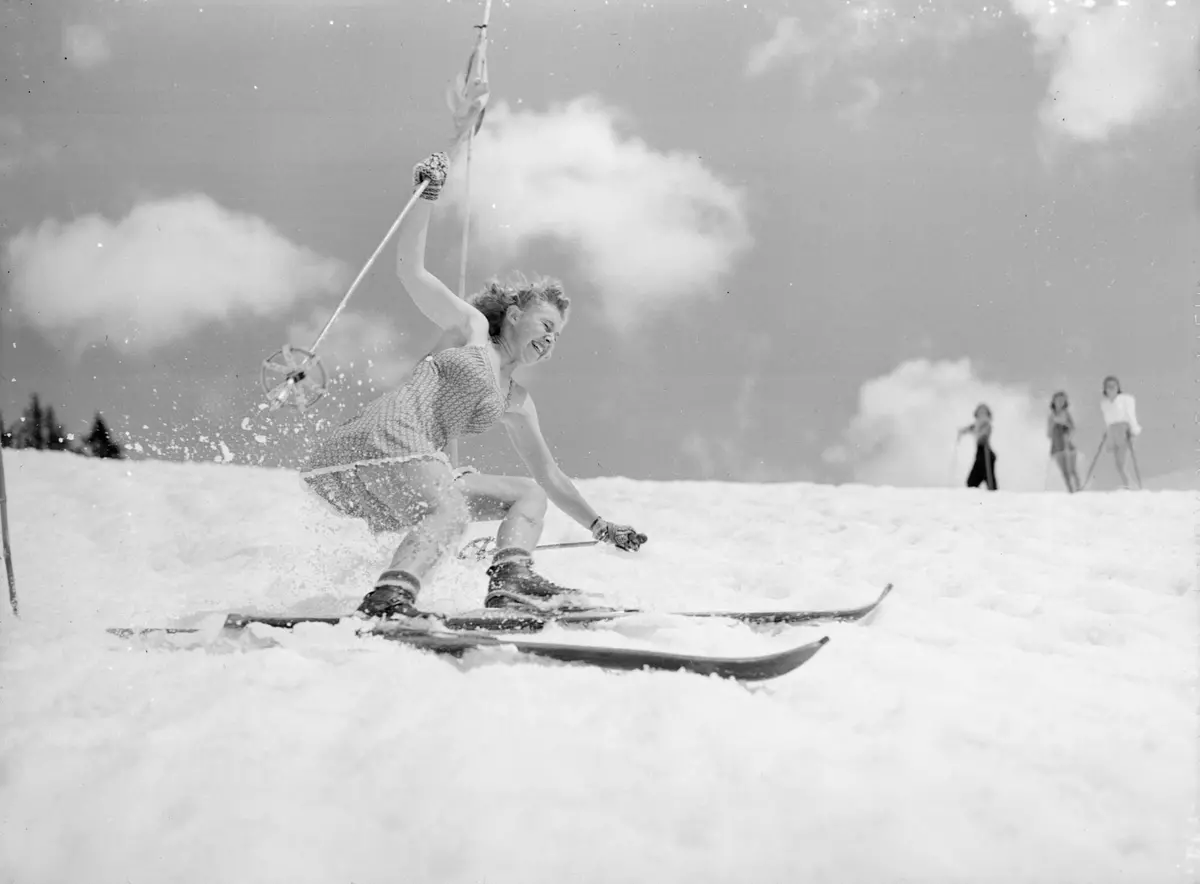 Vintage Summer Ski Race Photograph 1